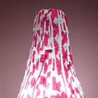white and red lampshade